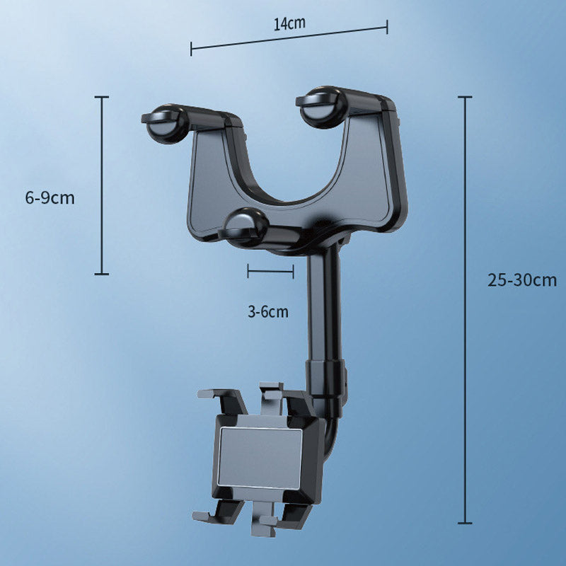 360° Adjustable Car Rearview Mirror Phone Mount – Universal Hands-Free Navigation Holder